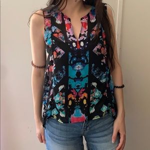 Floral black top